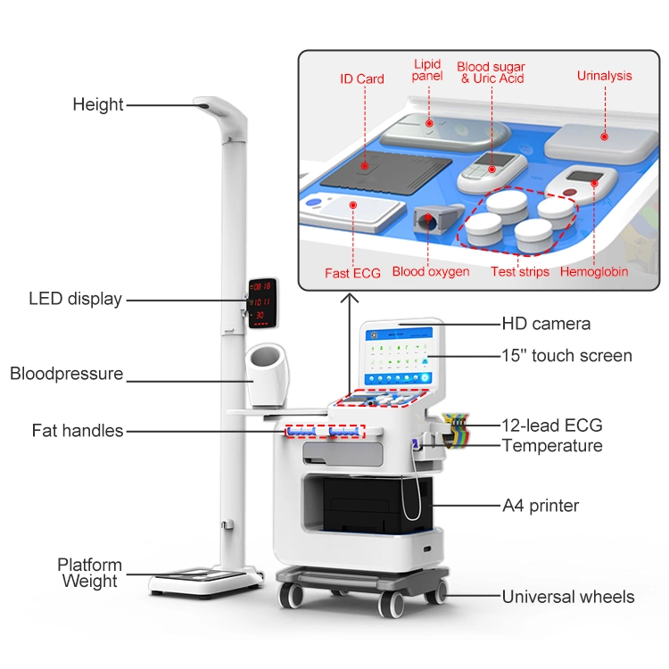 Hw-V6000 Medical Physical Health Examination Telehealth Kiosk for Hospital Clinic